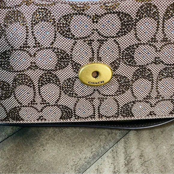 Coach Tabby 26 Medium Crystal Signature Jacquard Shoulder Bag Crossbody - Picture 16 of 16